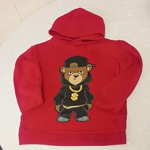 Stylish Red Hoodie with Bear Design